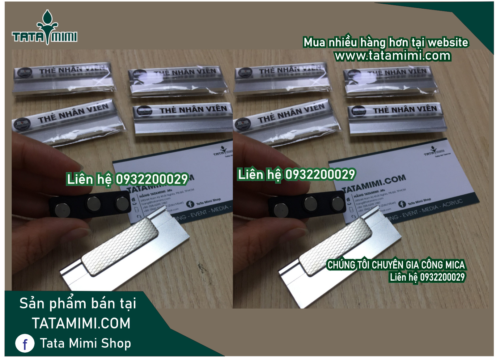 Thẻ tên đeo áo đính kim băng hay nam châm