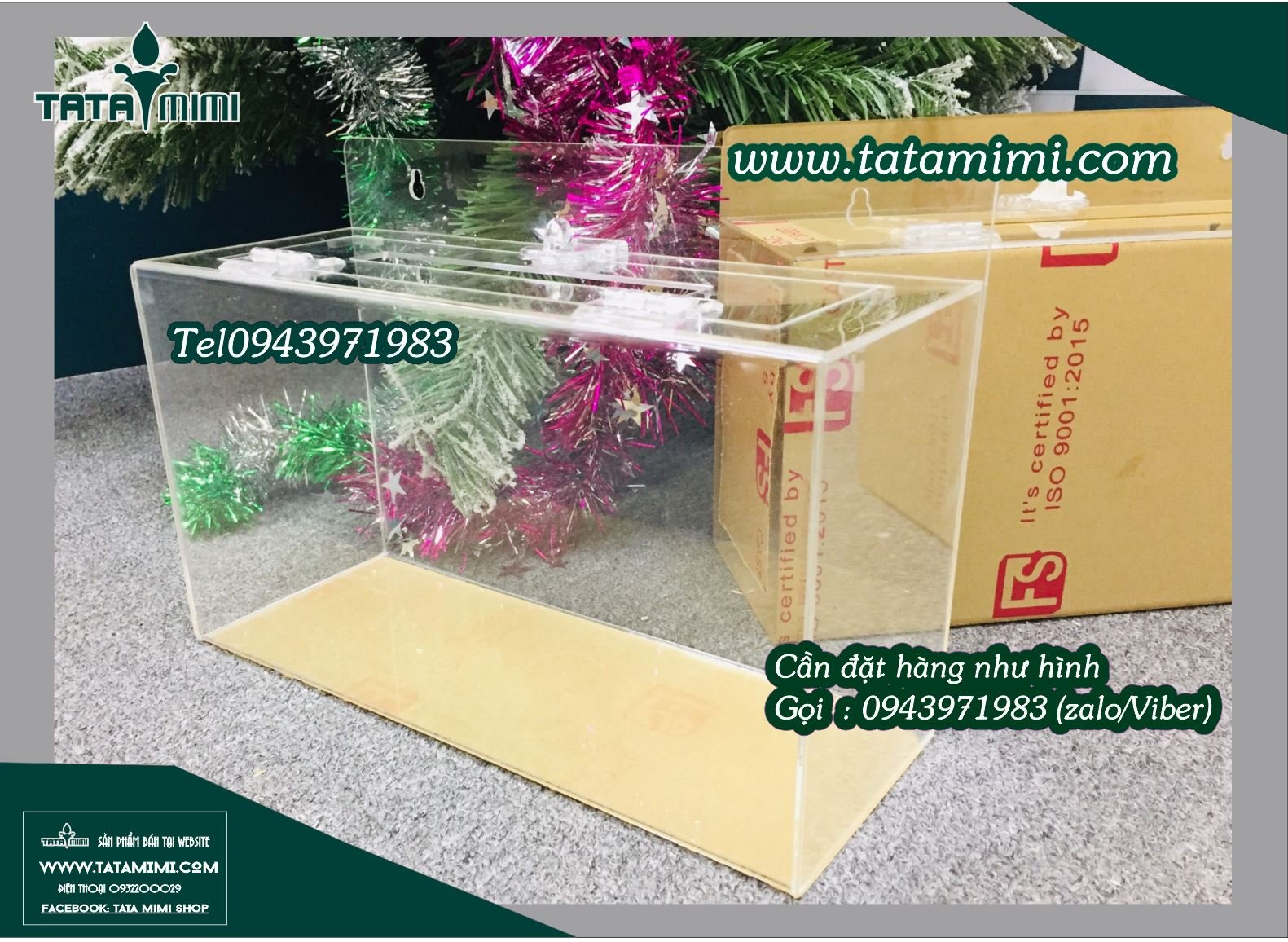 Thùng mica treo tường làm theo kích thước khác nhau