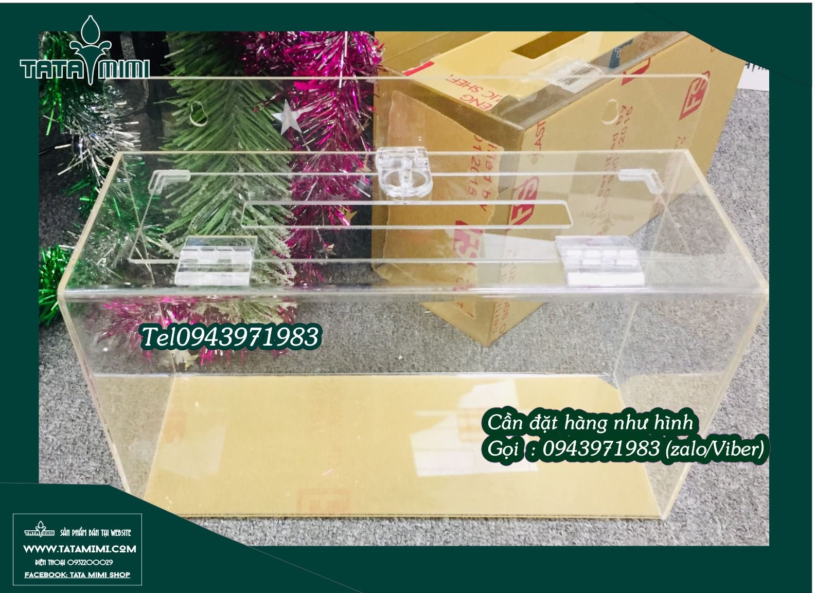 Làm hộp mica theo đơn đặt của khách hàng