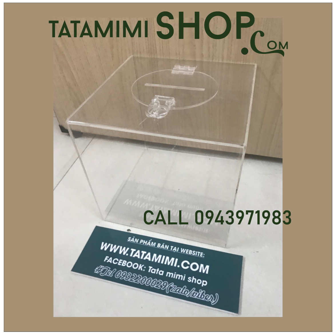 Hộp mica bốc thăm trúng thưởng