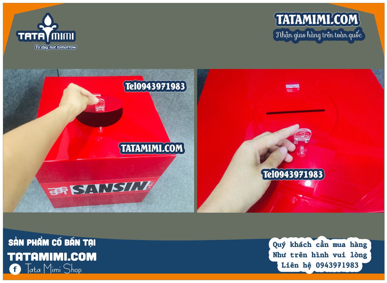 Hộp mica bốc thăm trúng thưởng