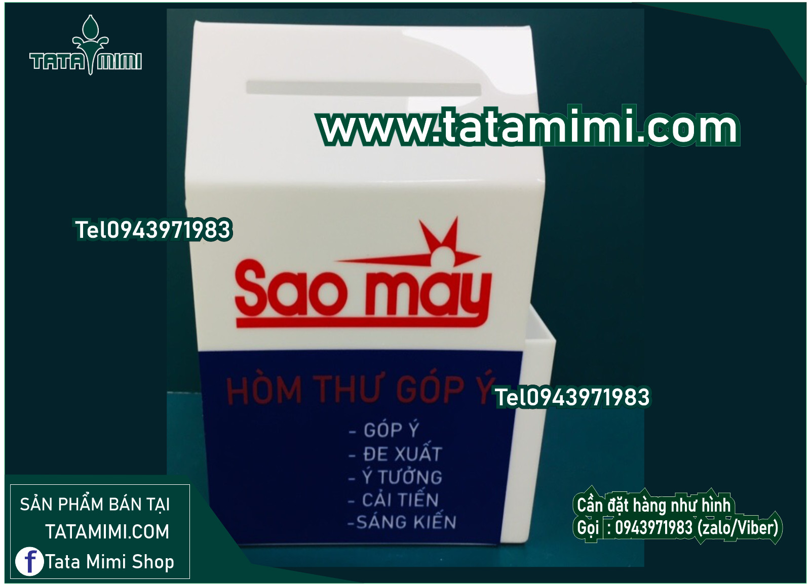 Hòm thư góp ý được in logo của doanh nghiệp