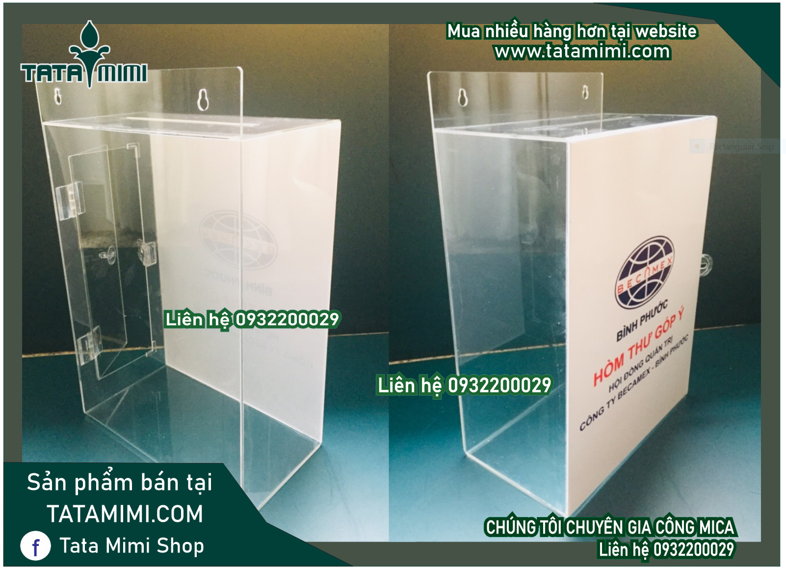 Thùng thư mica treo tường