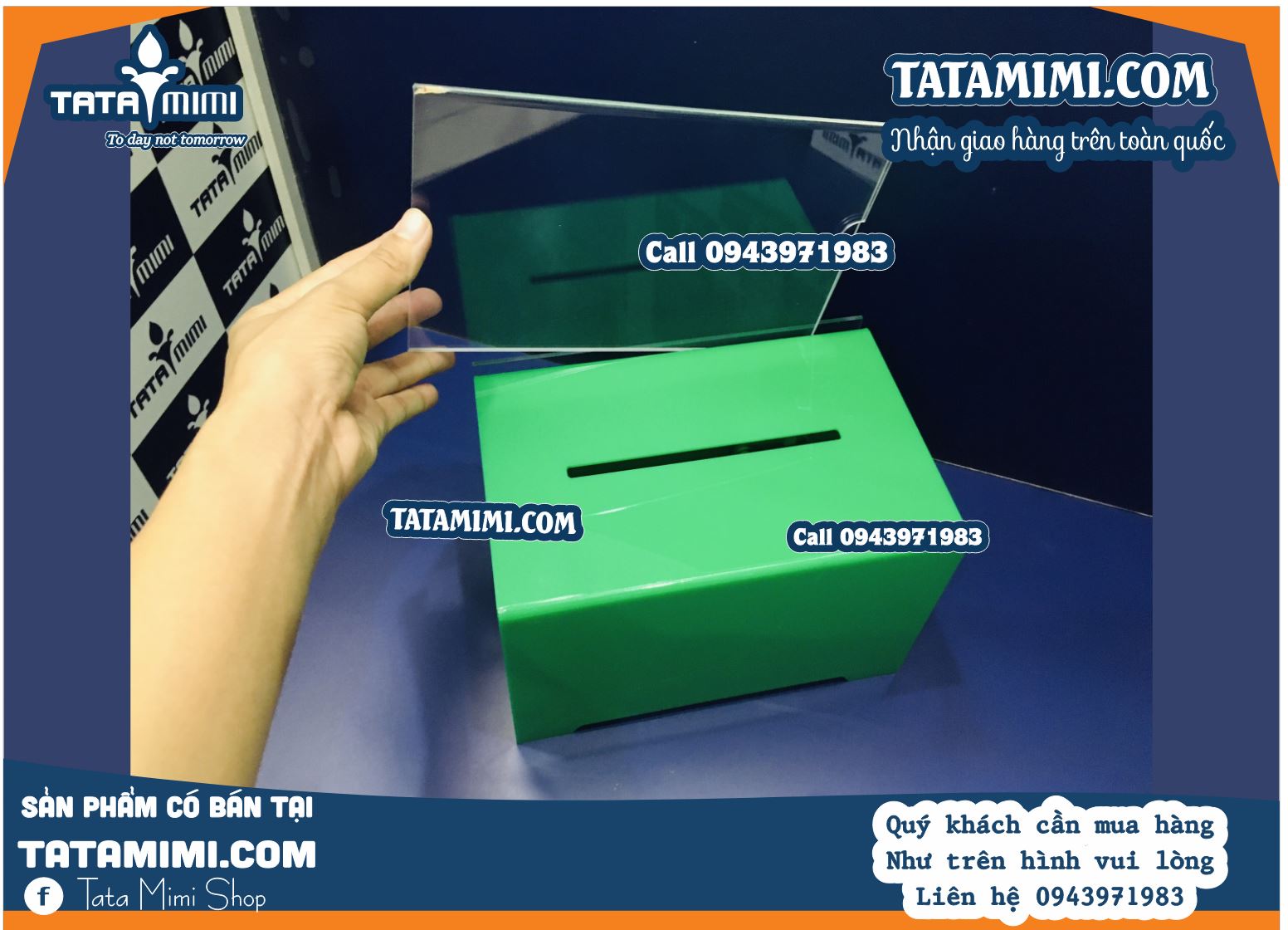 Thùng mica in được mấy mặt decal