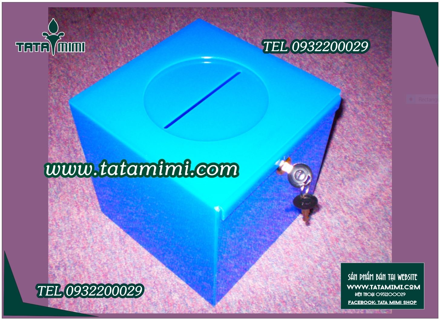 Thùng mica các màu có ổ khóa đi kèm