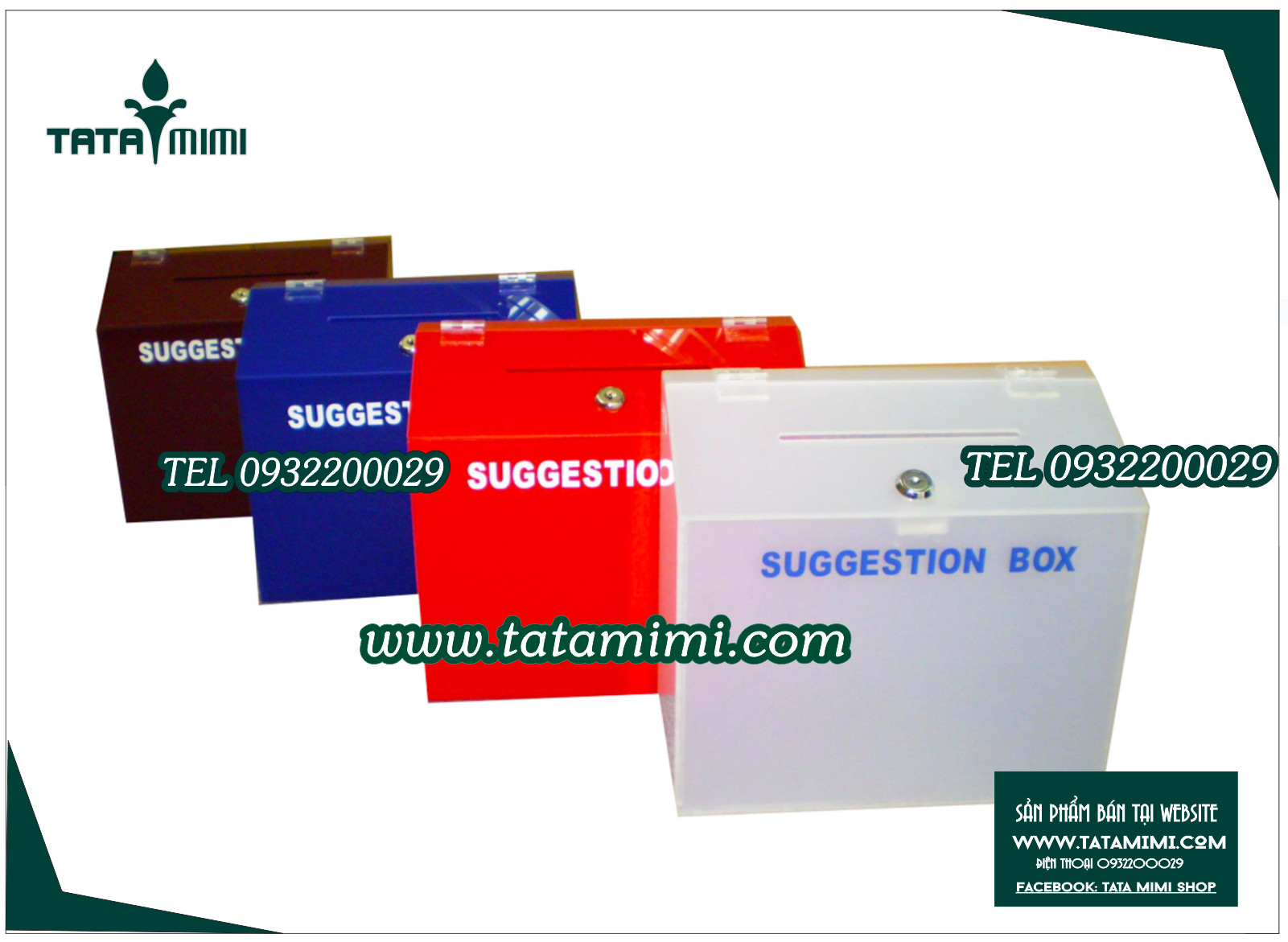 Thùng tip các màu mica có ổ khóa