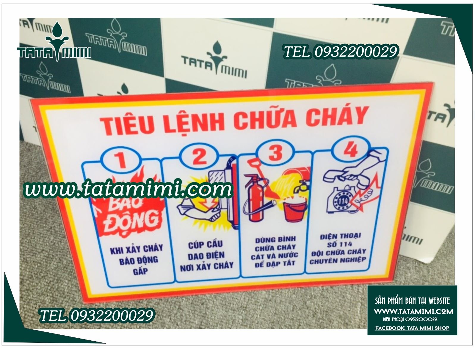 Tiêu lệnh và nội quy chữa cháy in lên mica