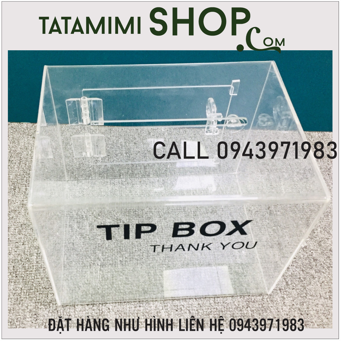 Thùng mica trong có sẵn hình vuông với kích thước 20cm trở lên