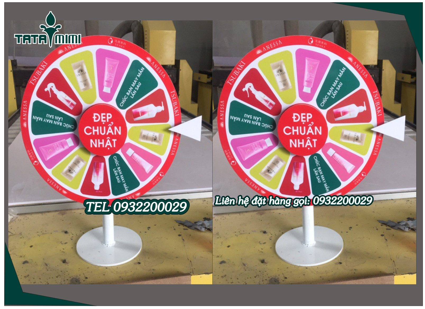 Vòng quay may mắn thân sắt hộp hay tròn