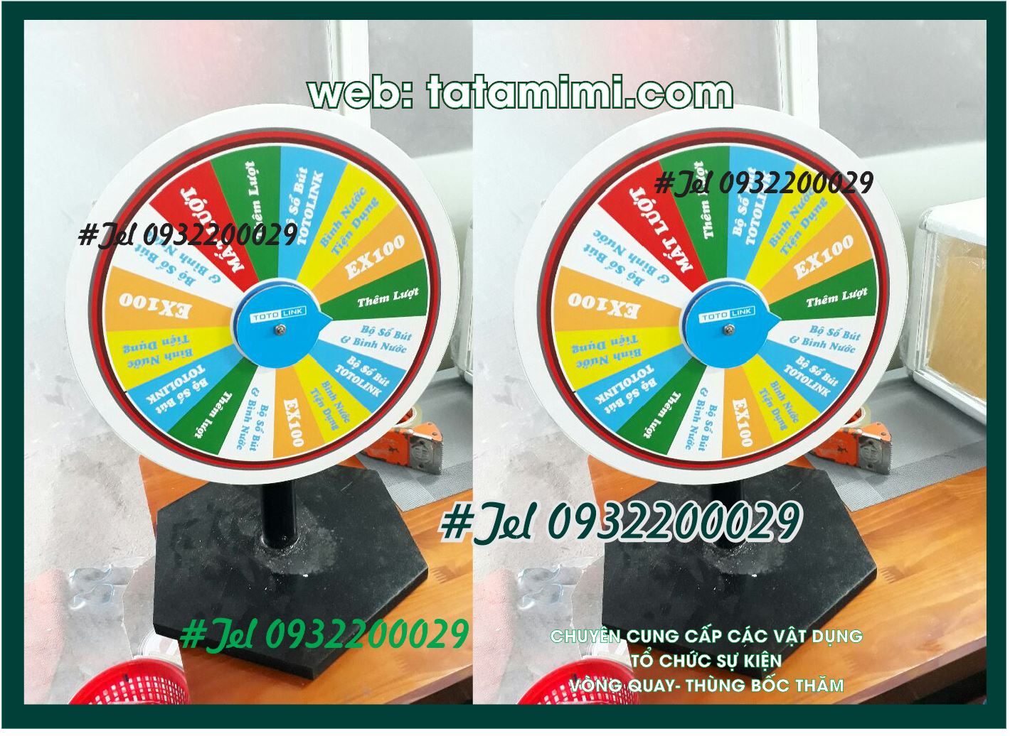 Vòng quay để bàn thân sắt chân gỗ bền đẹp