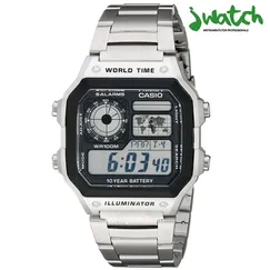 ĐỒNG HỒ CASIO WORLD TIME AE-1200WHD-1AVDF DÂY KIM LOẠI