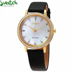 ĐỒNG HỒ NỮ CITIZEN ECO-DRIVE MẶT KHẢM XÀ CỪ FE7042-07D DÂY DA