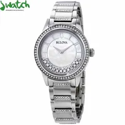 ĐỒNG HỒ NỮ BULOVA QUARTZ MẶT KHẢM XÀ CỪ 96L257 DÂY KIM LOẠI