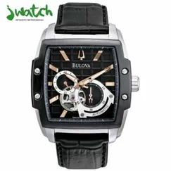 ĐỒNG HỒ NAM BULOVA AUTOMATIC HỞ TIM MẶT VUÔNG 98A118 DÂY DA