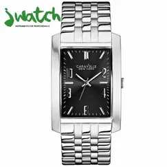 ĐỒNG HỒ NAM CARAVELLE QUARTZ MẶT VUÔNG 43A118 DÂY KIM LOẠI