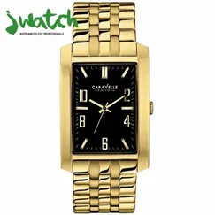ĐỒNG HỒ NAM CARAVELLE QUARTZ MẶT VUÔNG 44A103 DÂY KIM LOẠI