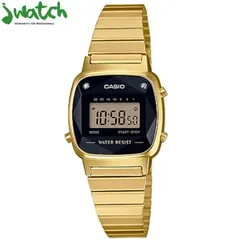 ĐỒNG HỒ NỮ CASIO QUARTZ MẶT VUÔNG LA670WGAD-1DF DÂY KIM LOẠI