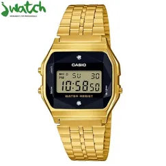 ĐỒNG HỒ NỮ CASIO QUARTZ MẶT VUÔNG A159WGED-1DF DÂY KIM LOẠI