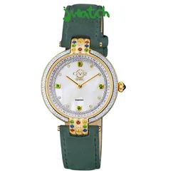 ĐỒNG HỒ NỮ GV2 BY GEVRIL MATERA DIAMOND QUARTZ MẶT KHẢM XÀ CỪ 12803 DÂY DA