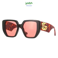 KÍNH MÁT NỮ GUCCI SOLID RUST OVERSIZED MÀU ĐỎ DUNG NHAM ĐEN SIZE 54