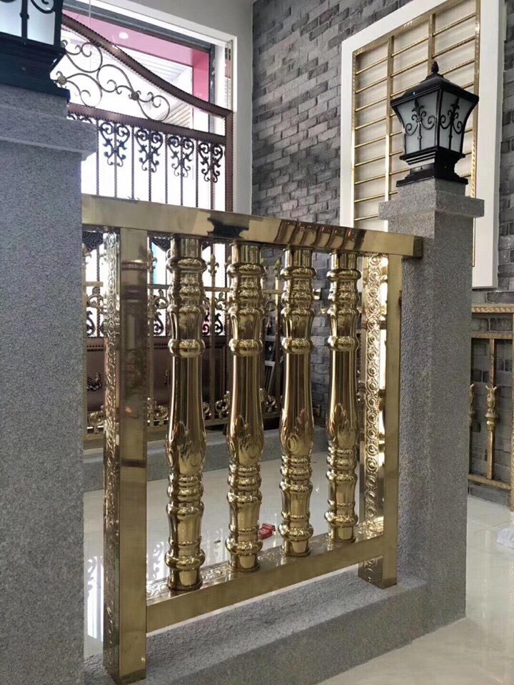 Lan can inox màu vàng