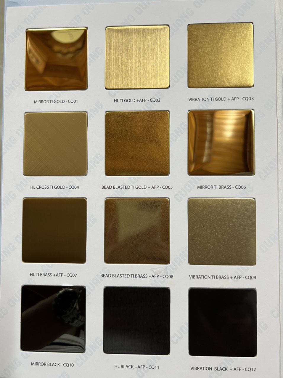 Bảng màu catalog inox màu Cường Quang 1