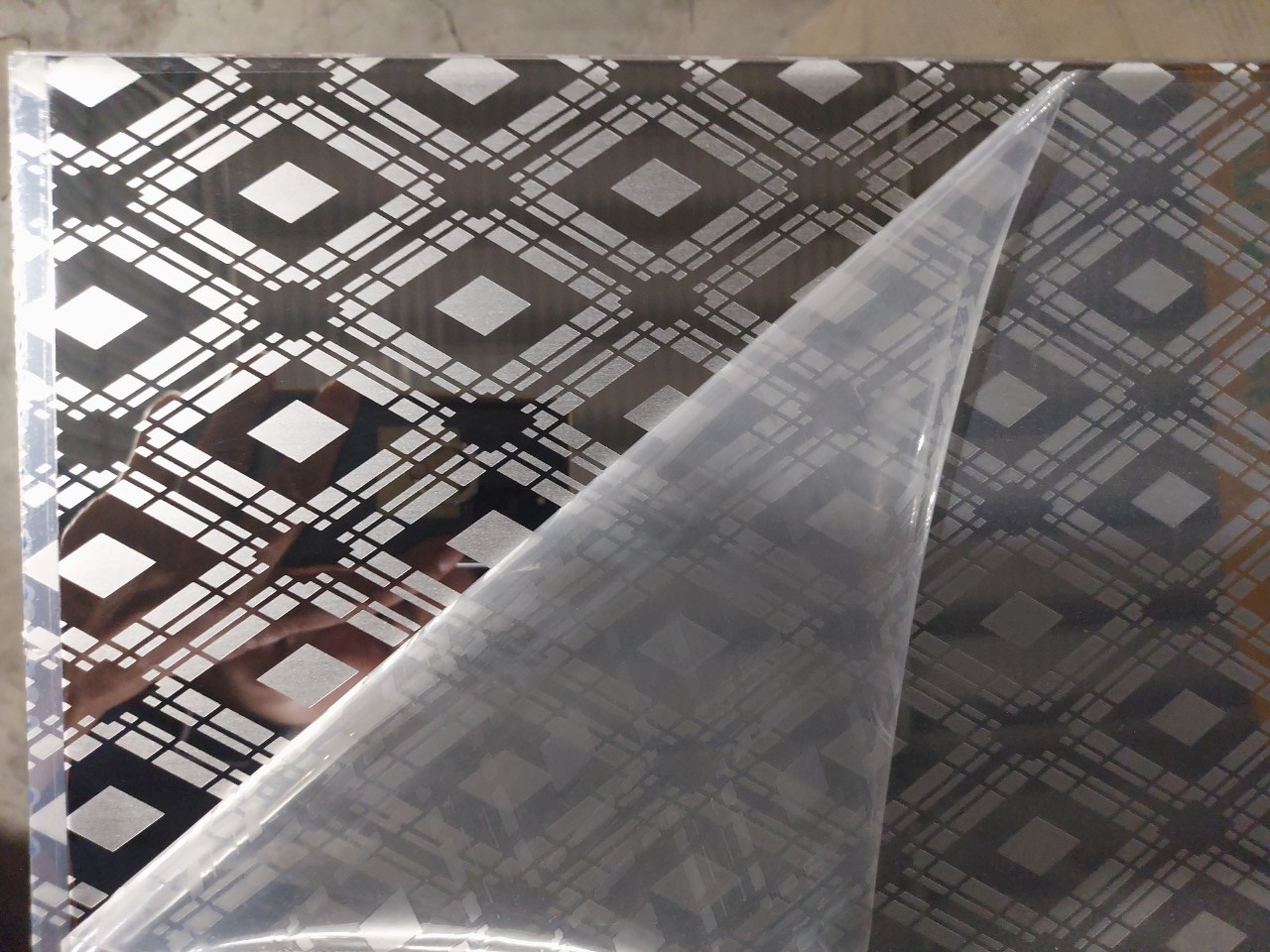 Inox hoa văn trắng Etching (KS-035)