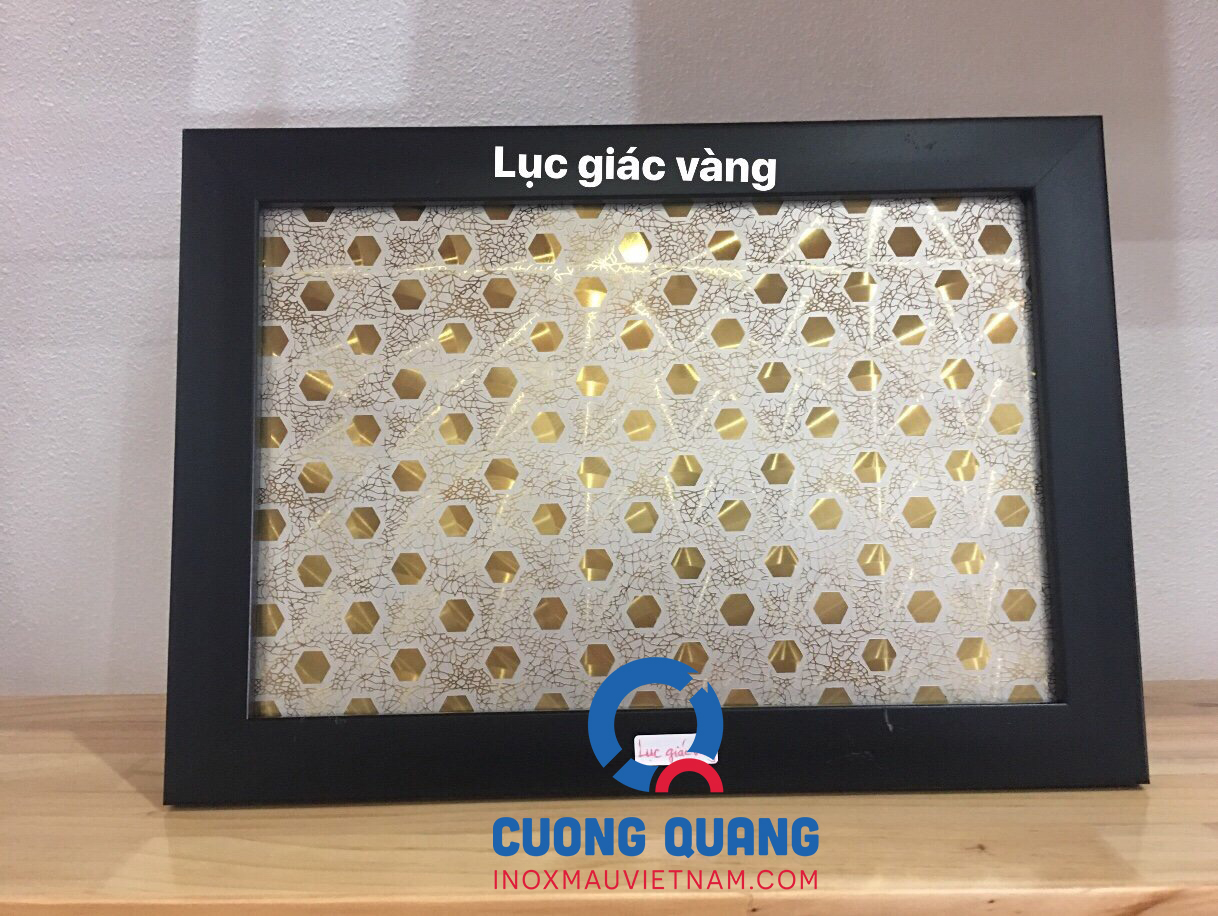 inox hoa văn lục giác vàng inox hoa văn lục giác vàng