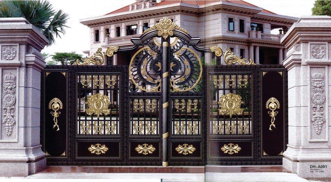 CỬA CỔNG INOX MÀU ĐEN 304