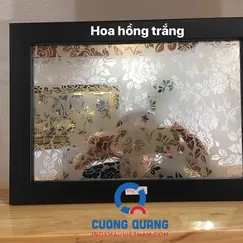 Inox hoa văn hoa hồng trắng