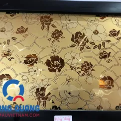 Inox hoa văn hoa hồng vàng