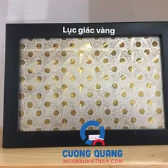 Inox hoa văn lục giác vàng