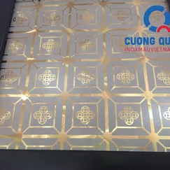 Inox hoa văn vuông trắng