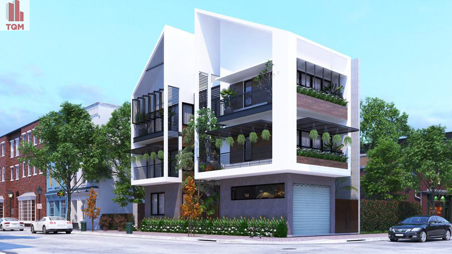 thiet ke nha 2 mat tien truoc va sau