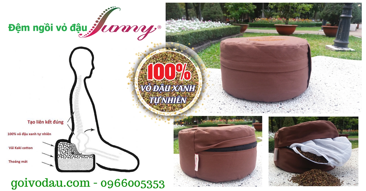 Đệm ngồi thiền vỏ đậu xanh SUNNY giải pháp cực kỳ hữu ích cho bạn tư thế ngồi thiền đúng