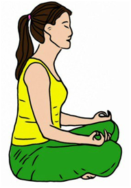 tư thế ngồi thiền - bắt chéo chân