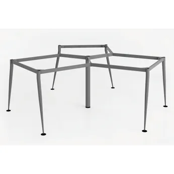 Cụm chân bàn sắt 3 chổ ngồi chân Cone 1 tầng C3C1