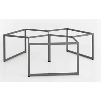 Cụm chân bàn sắt 3 chổ ngồi chân vuông C3K4