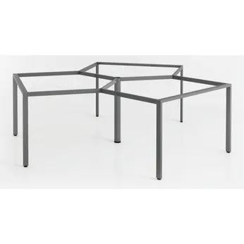 Cụm chân bàn sắt 3 chổ ngồi chân Oval C3OV