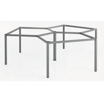 Cụm chân bàn sắt 3 chổ ngồi chân vuông C3V4