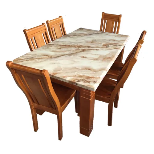 Bộ bàn ăn mặt đá nhân tạo 4 ghế-MD30