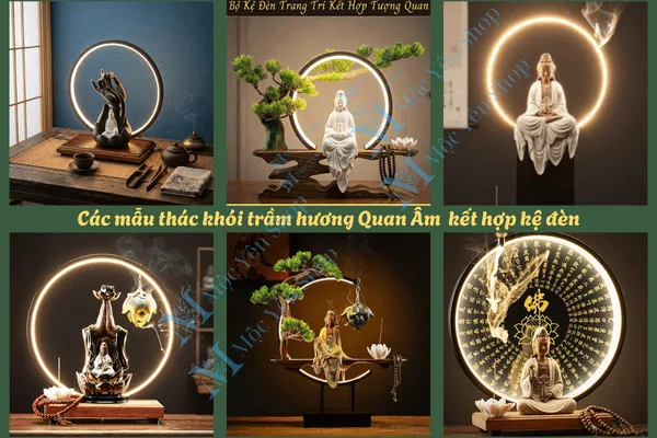 Thác khói trầm hương Quan Âm nhiều mẫu mã
