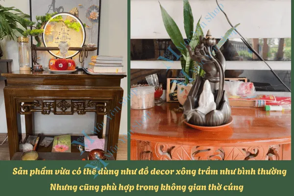 Thác khói trầm hương Quan Âm dùng cho cả không gian thờ cúng thiền định dùng cho cả decor