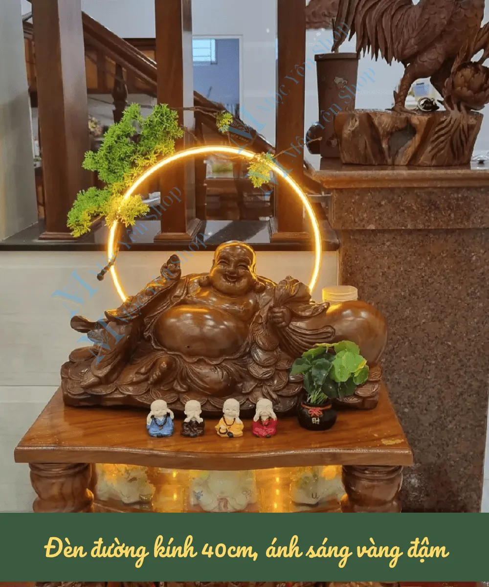 đèn hào quang neon gắn bàn thờ Thần Tài