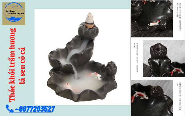 thác khói trầm hương lá sen có cá