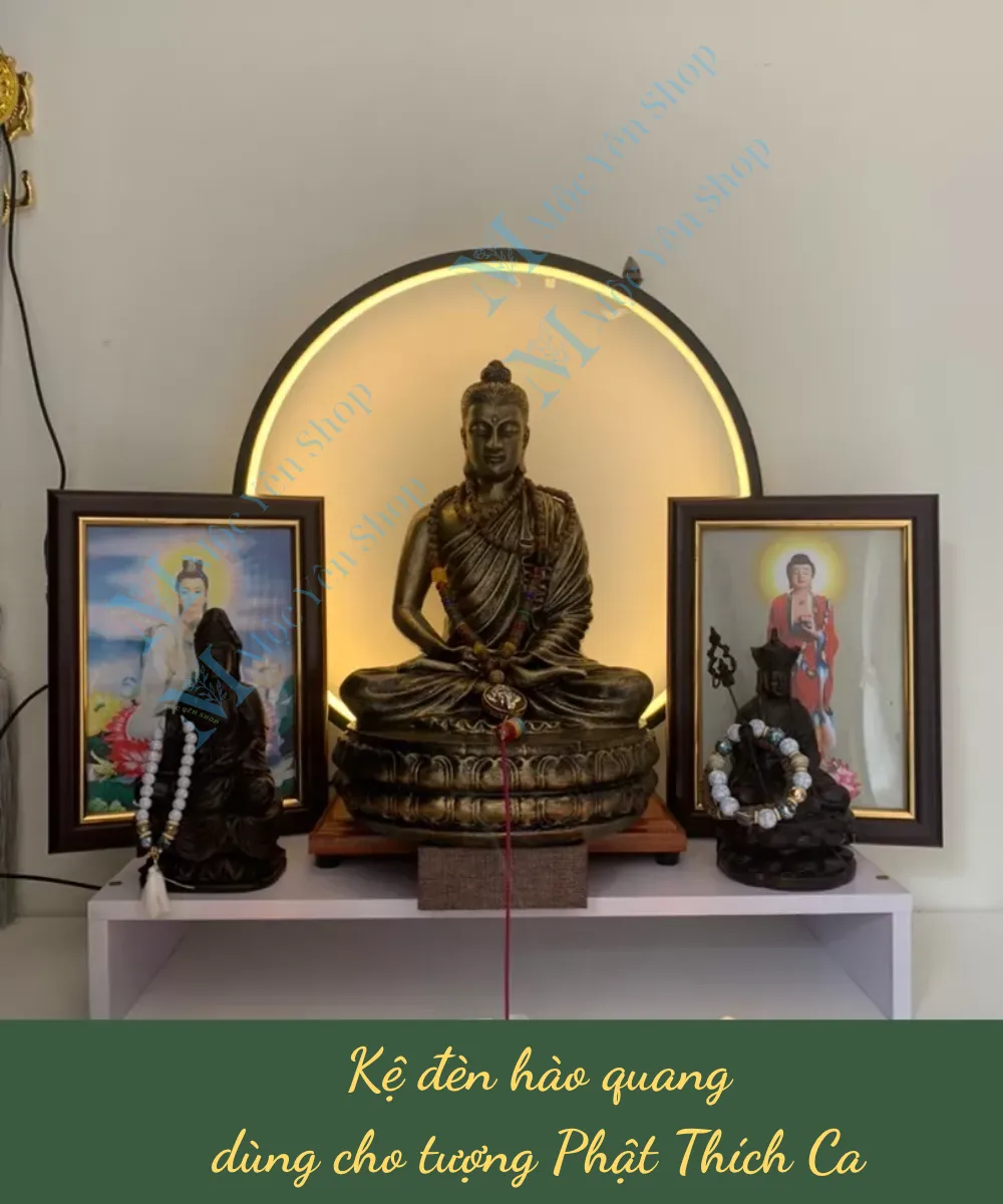Kệ đèn hào quang gắn cho tượng Phật Thích Ca