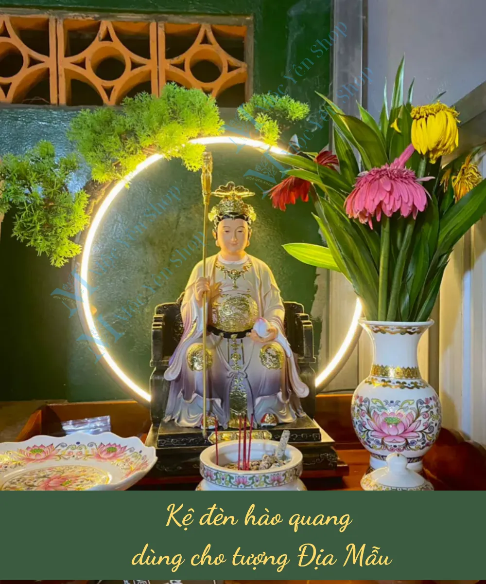 Kệ đèn hào quang cho tượng Địa Mẫu