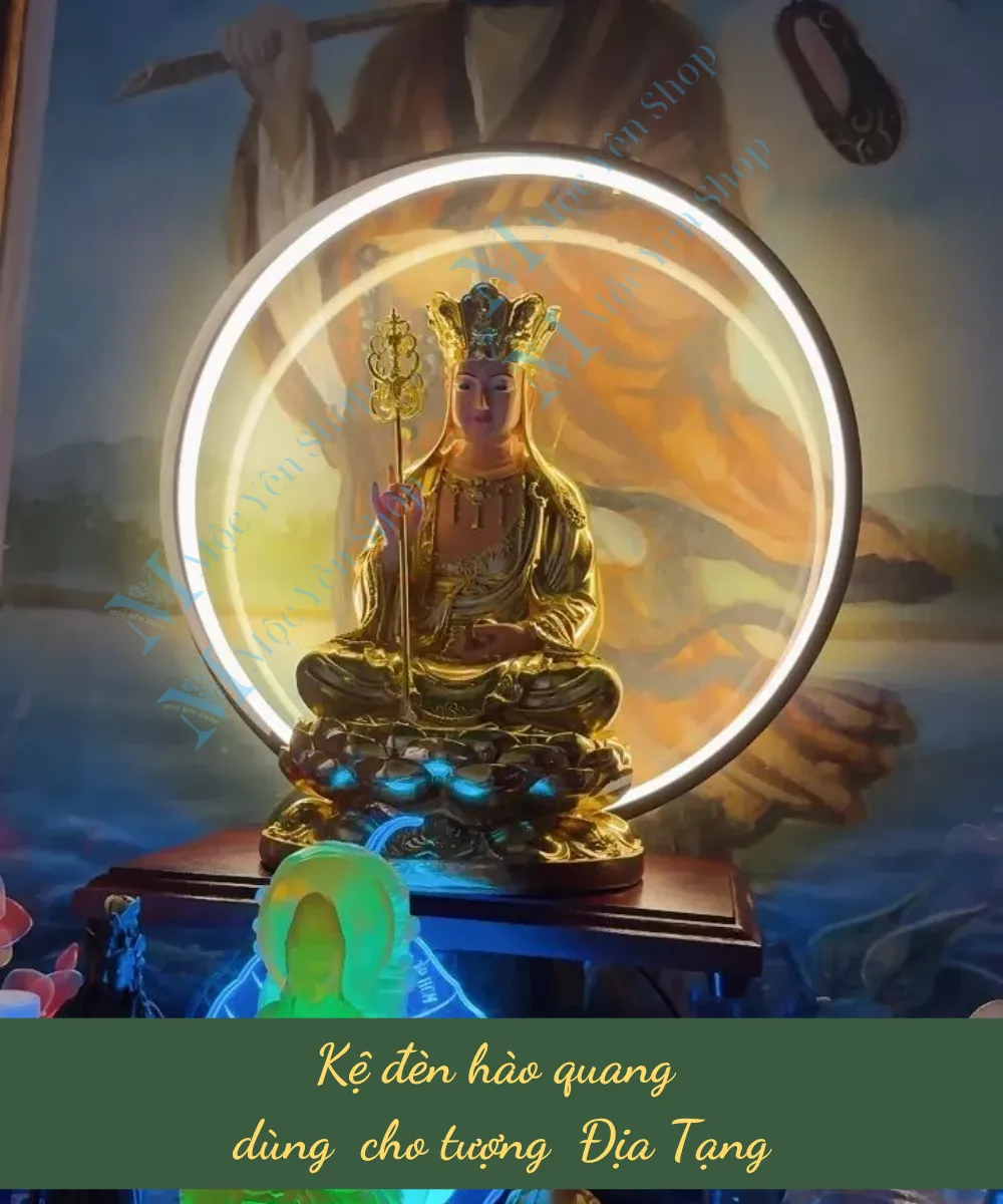 Kệ đèn hào quang cho tượng Phật Địa Tạng