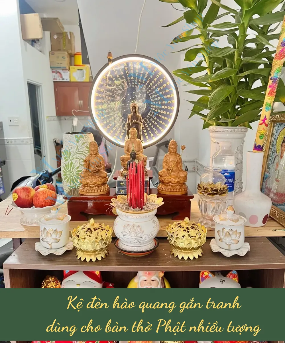 Đèn hào quang gắn tranh dùng cho nhiều tượng