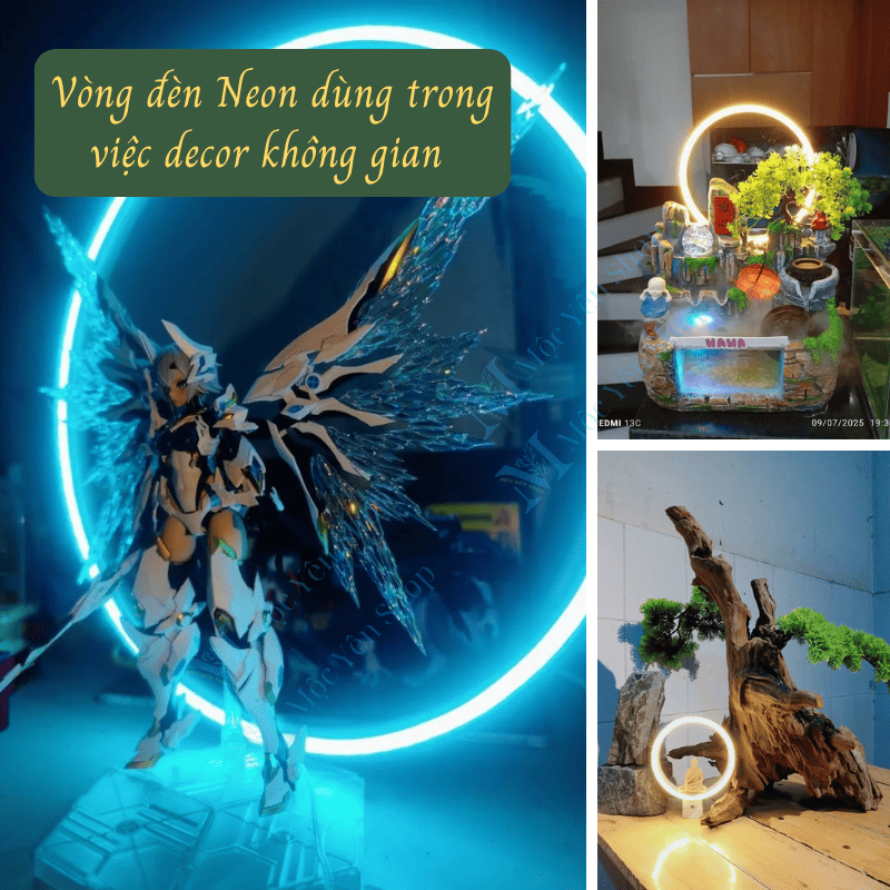 đèn hào qung neon cũng được dùng decor nhiều không gian khác hoặc decor mô hình, lũa